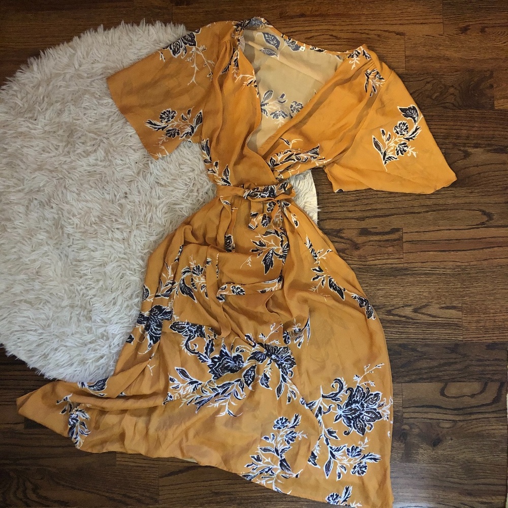 NWOT Marigold Wrap Floral Maxi